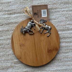 NWT Cutting Board Serving Tray with Moose Spreader Norwegian Brodene Flaaronning